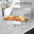 thumbnail image 6 of Jacgood Chafing Dish 10 Packs 8Qt, Foldable Rectangular Chafer Set, Stainless Steel Buffet Catering Silver Full Pan Warmer Set, 6 of 7