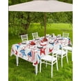 thumbnail image 4 of 4th of July Outdoor Tablecloth with Umbrella Hole and Zipper Red White and Blue Star Patriotic Tablecloths 60x102 Waterproof Table Cloths USA Flag Patio Table Cloth Cover for Independence Day Party, 4 of 6