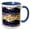 Blue/White, variant on 3drose, Dark Blue and Image of Gold Mountain Range Abstract, 11oz Magic Transforming Mug