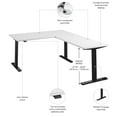 thumbnail image 3 of Pemberly Row 60"W L Shaped Standing Desk in White - Engineered Wood, 3 of 7