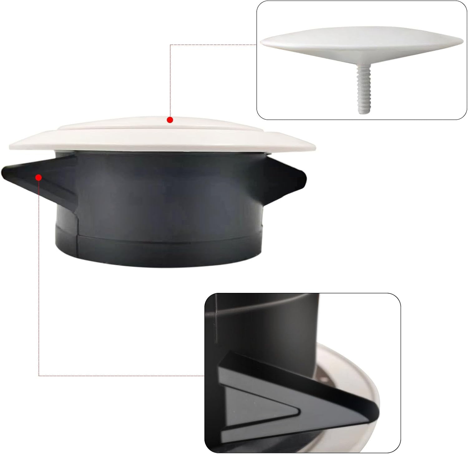 2PCS 6 Inch Air Vent Covers ABS Round Adjustable Soffit Vent and Round Walls & Ceilings Diffuser Vent Cover for Exhaust Fan and Inline Duct Fan Bathroom Kitchen Garage Use