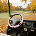 thumbnail image 3 of HUIACONG Pink Butterflies Golfs Cart Steering Wheel Covers 13-14 Inches Non-slip Golf Steering Wheel Protection Soft Comfortable Compatible with EZGO Yamaha Club Cars, 3 of 7