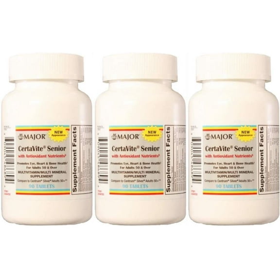 Centrum Certavite Senior with Antioxidant Nutrients Multivitamin Multi Mineral Supplement, 3 Count