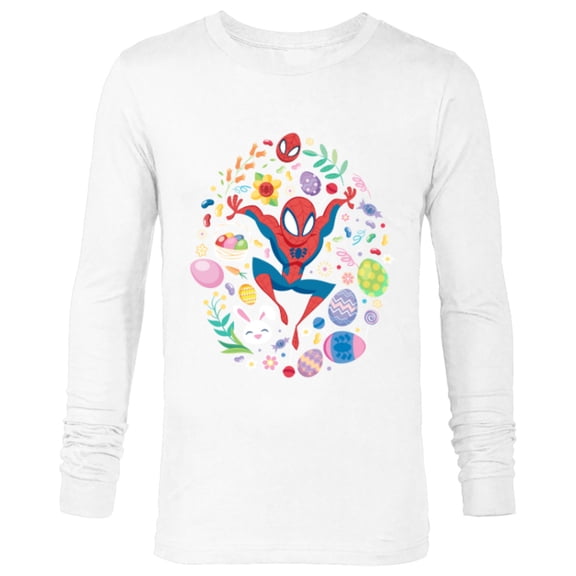 Marvel Spider-Man Cartoon Easter Egg - Long Sleeve T-Shirt for Men - Customized-White