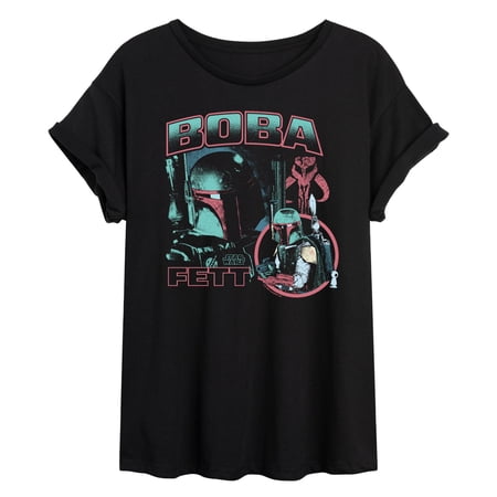 Star Wars - Boba Fett Bounty Hunter Collage Oversized Graphic T-Shirt