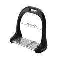 thumbnail image 3 of Estribo para montar a caballo, almohadilla antideslizante de acero inoxidable, silla de montar de aluminio ecuestre con pintura negra, 3 of 8