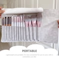 thumbnail image 3 of OATIPHO Grey Makeup Brush Organizer Bag Portable Folding Cosmetic Brush Storage, 3 of 8