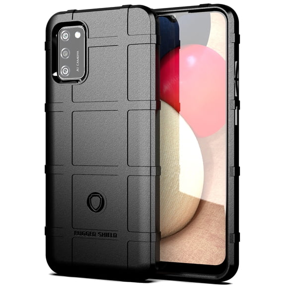 Case for Samsung Galaxy A02s, [Black] Rugged Shield Flexible Cover [Anti-Fingerprint, Matte Texture]