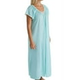 thumbnail image 2 of Women's Shadowline 32123X Plus Size Cameo Nylon Tricot Short Sleeve Gown (Navy 2X), 2 of 2