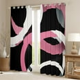 thumbnail image 2 of Erosebridal Abstract Stripes Curtains for Living Room,Geometric Circle Blackout Curtains Set of 2 (38x45),Black Pink Curtains and Drapes (38x45),Round Room Decorative, 2 of 6
