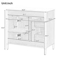 thumbnail image 3 of 36" Bathroom Vanity with Sink, Modern Vanity Cabinet with Flip-Out Drawer, 3 Drawers, 2 Soft-Close Doors and Rubber Wood Handles, Natural Wood, 3 of 12