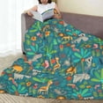 thumbnail image 6 of Honeii Jungle Animals Print Fleece Blanket - Throw Blanket for Bed, Sofa, Couch, Camping, and Travel , Microplush Ultra Soft Warm Blanket-60"x50", 6 of 7