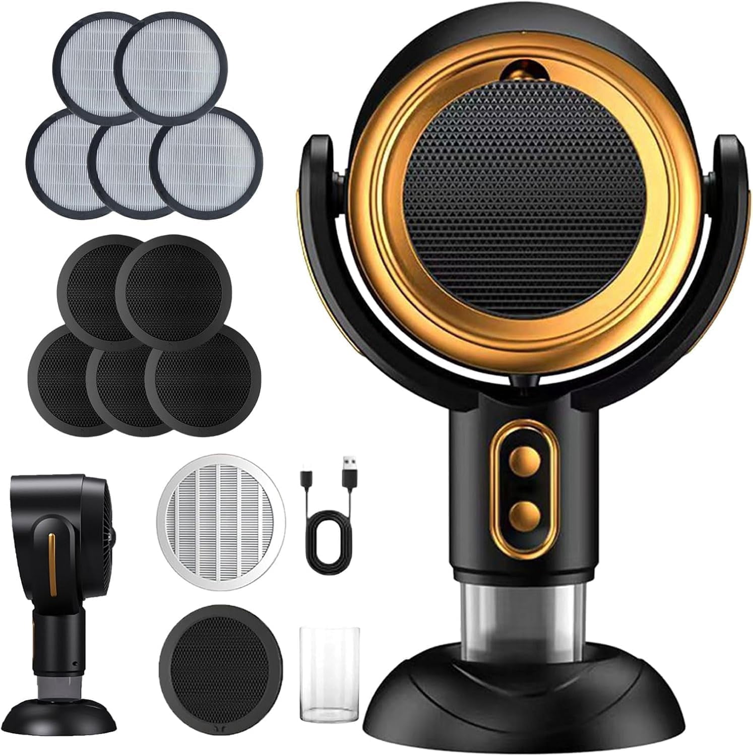 Smoke Fan for Smoking Indoorsv,Portable Smoke Fan for Smoking Indoors, Rechargeable Smoke Eliminator for Home Smoking, Air Purifier with Removable Filter, Household Desktop Range Hood for Cooking