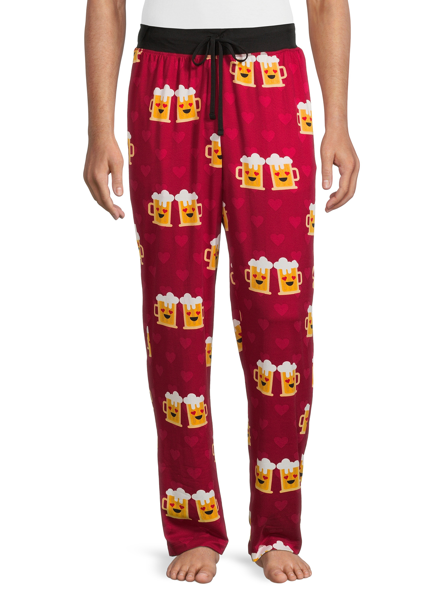 Valentine's Day Men's and Big Men's Sleep Pants, 2-Pack, Heather Red and Match Made Beer Designs - image 2 of 5