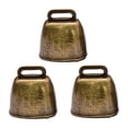thumbnail image 4 of Juego de 3 campanillas de viento colgantes de estilo vintage con forma de campana de vaca de metal. Bronce, 4 of 6