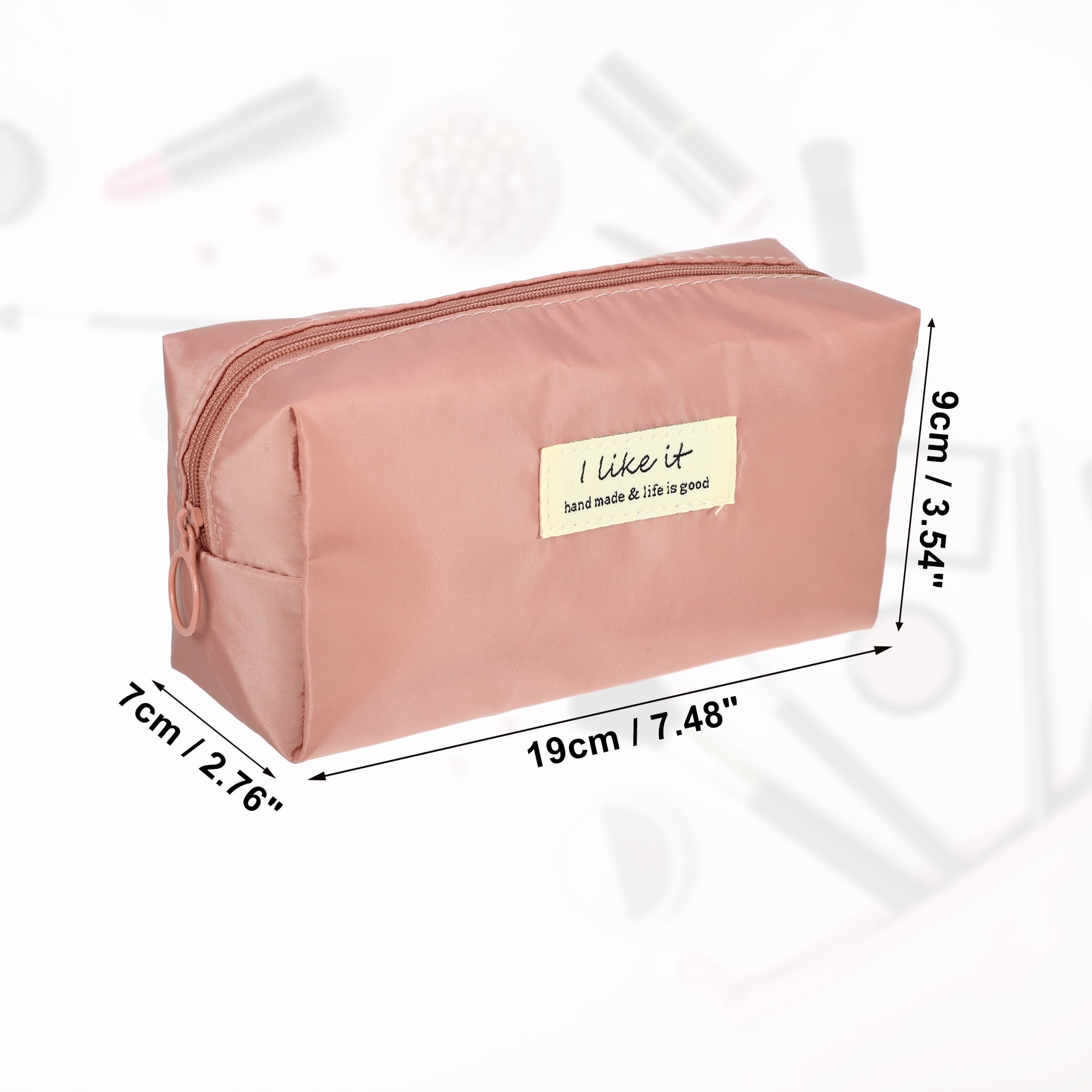 Unique Bargains 1 Pc Women Waterproof Makeup Bag for Business Travel Vacation Wedding Pink