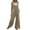 Khaki, variant on Diufon Women's Jumpsuit Sleeveless Strap V Neck Long Playsuit with Pockets Solid Color Casual Rompers