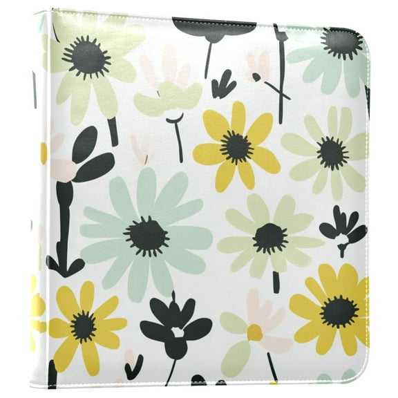 FORMRS 3 Ring Photo Album 4"x6" Self Adhesive Large Capacity PU Leather Cover, White Flower
