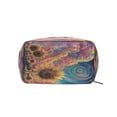 thumbnail image 2 of BZSMCE Makeup and Cosmetic Bag Women Simple Sunflowers under A Cosmic Sky Pattern Square Cosmetic Bag, 2 of 6