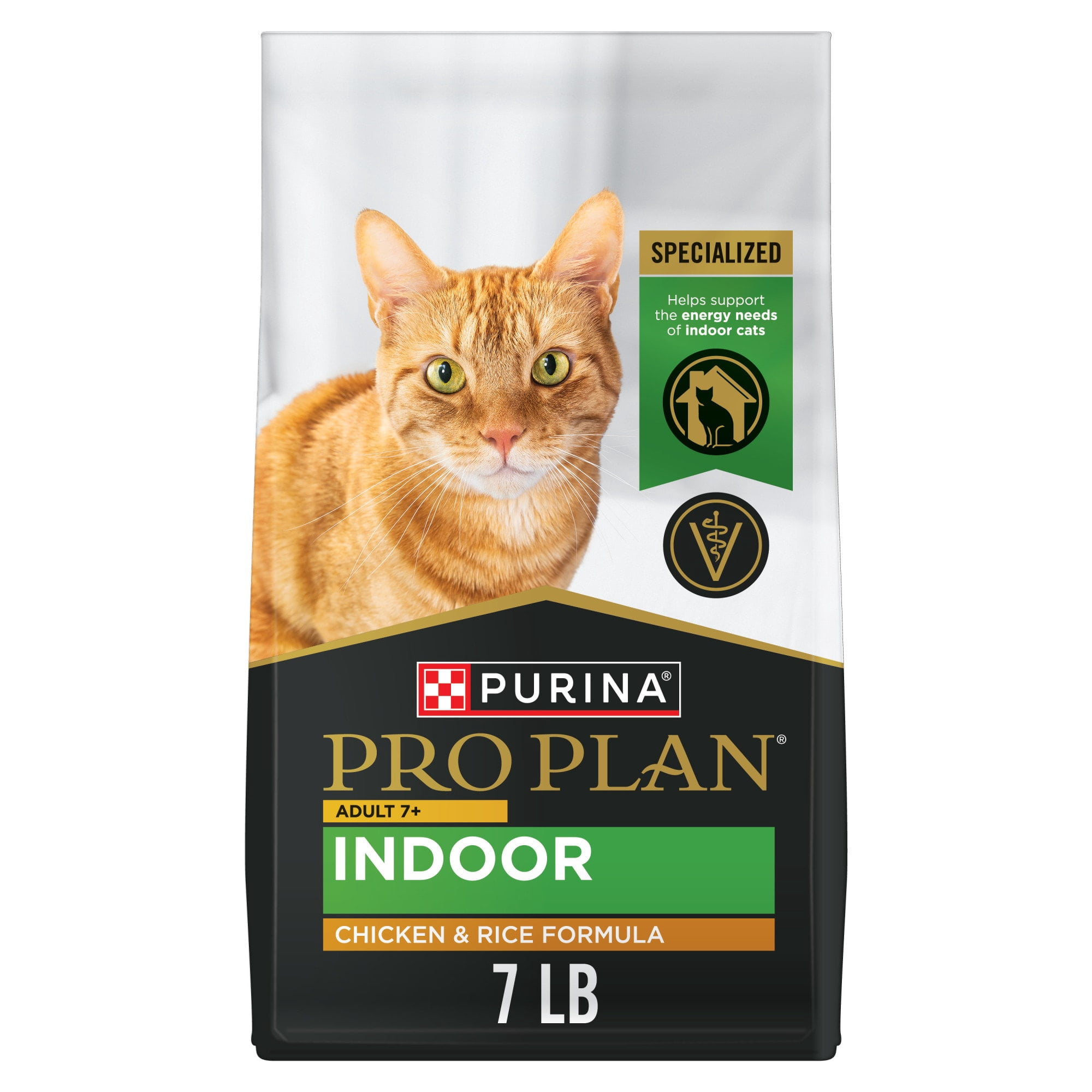 Purina Pro Plan Adult 7 Plus Indoor Chicken and Rice Formula High Protein Cat Food 7 lbs.