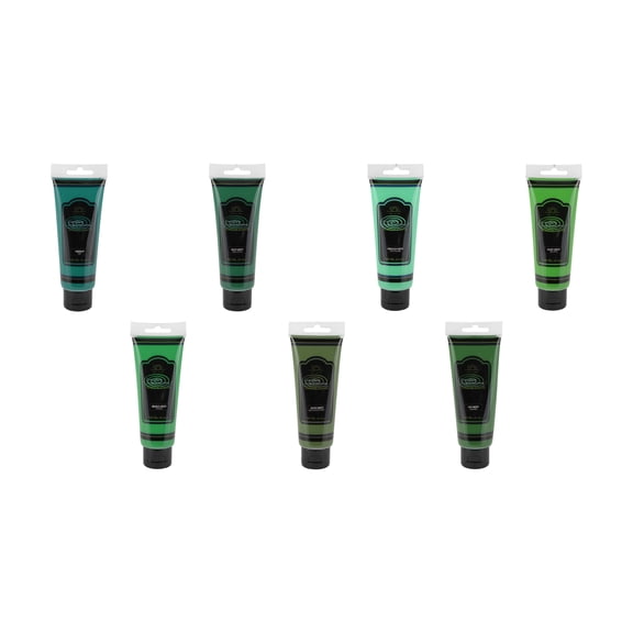 Creative Inspirations Acrylic Paint Green Set of 7, 120mL Tubes, Smooth & Creamy Consistency, Vibrant Pigmentation, Great Coverage for Artists - Clean Up with Soap & Water