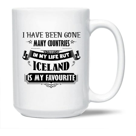 

Iceland Is My Favourite White Ceramic Coffee Mug For Men / Women Novelty Iceland Pottery Coffee Mug Funny Iceland Travel Porcelain Teacup 15 Oz.