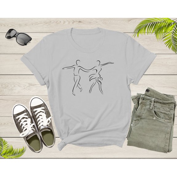 Dancing Couple Ballet Dancer Tango Samba Modern Dance T-Shirt Dance Lover Gift T Shirt for Men Women Kids Boys Girls Graphic Tshirt