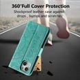 thumbnail image 6 of Mandala Phone Cover for iPhone 14, Ultra Slim Flip Case with Card Slot, Magnetic Closure, Embossing PU Leather Case with Stand Function and Lanyard, Foldable Motif - Green, 6 of 17
