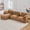 Orange, variant on Dolonm 138" Oversized Down-Filled Modular Sectional Sofa, 3-Seater L-Shaped Cloud Couch Sofa with 2 Built-in Side Tables for Living Room, Blue