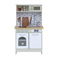 thumbnail image 3 of Teamson Kids Little Chef Boston Farmhouse Kitchen Playset, 9 Pcs Acc. Set, Oven, Microwave, Sink, Burner, Green/White, 3 of 10