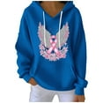 thumbnail image 2 of Ounisa Breast Cancer Oversized Hoodies Fleece Drawstring Shirts for Women Pink Ribbon Sweatshirt Cancer Fight Awareness Shirt Faith Casual Long Sleeve Tops, 2 of 5
