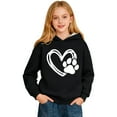 thumbnail image 5 of Kids Hoodies Valentine's Day Long Sleeve Hooded Sweatshirt Heart and Puppy Print Black 3 Years-4 Years, 5 of 5
