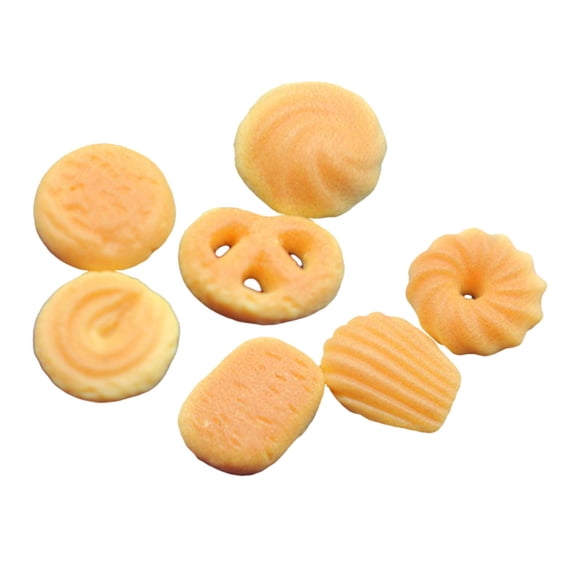 7 Piezas Mini Galletas Danesas Mini Galletas de Postre en Miniatura para Casa de Muñecas Accesorio Accesorio Decoración de Juego de Imaginación
