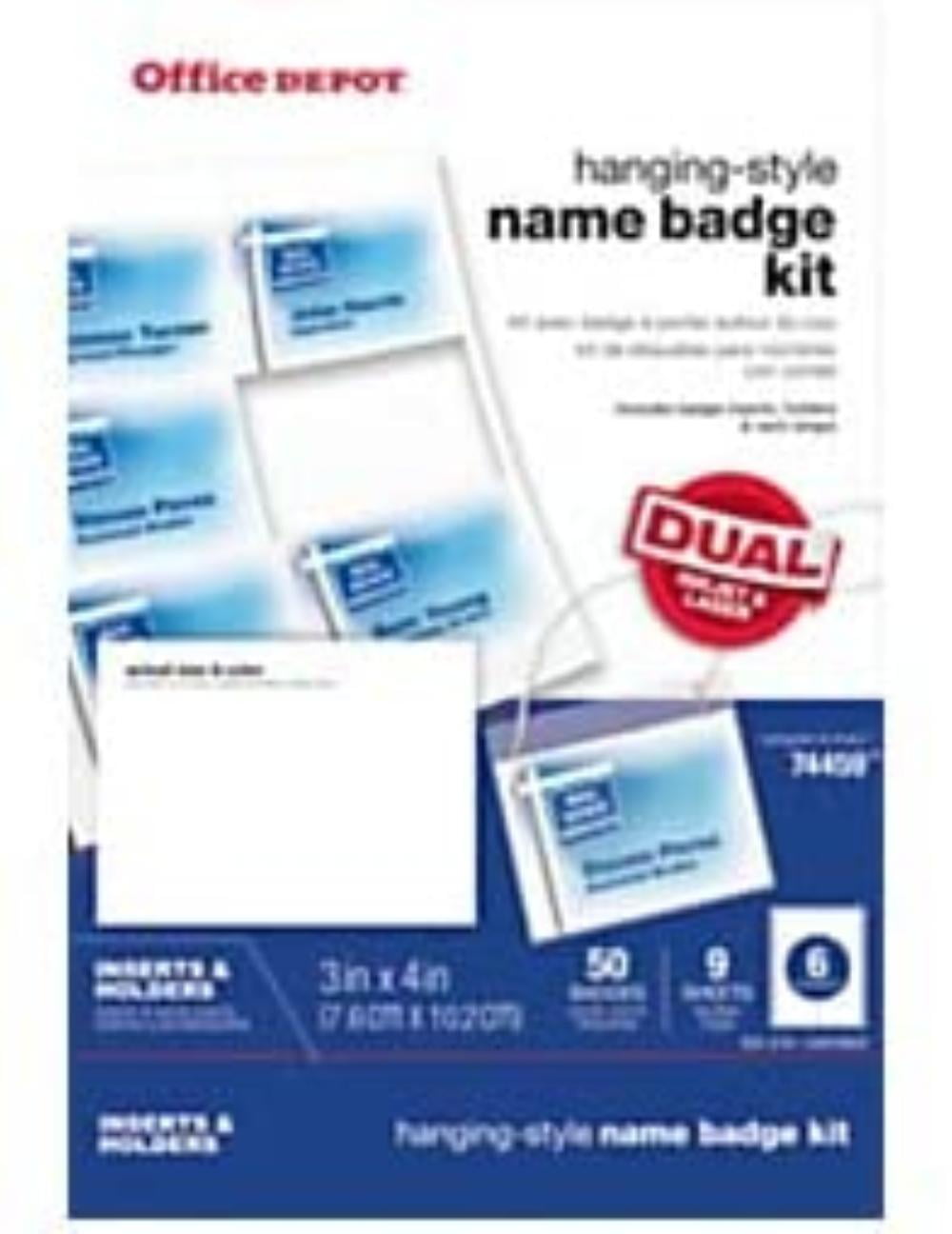 Office Depot Brand Name Badge Kit Pack Of 50 Quickly Create Name s For Guests Or New Employees By Brand Office Depot Walmart Com