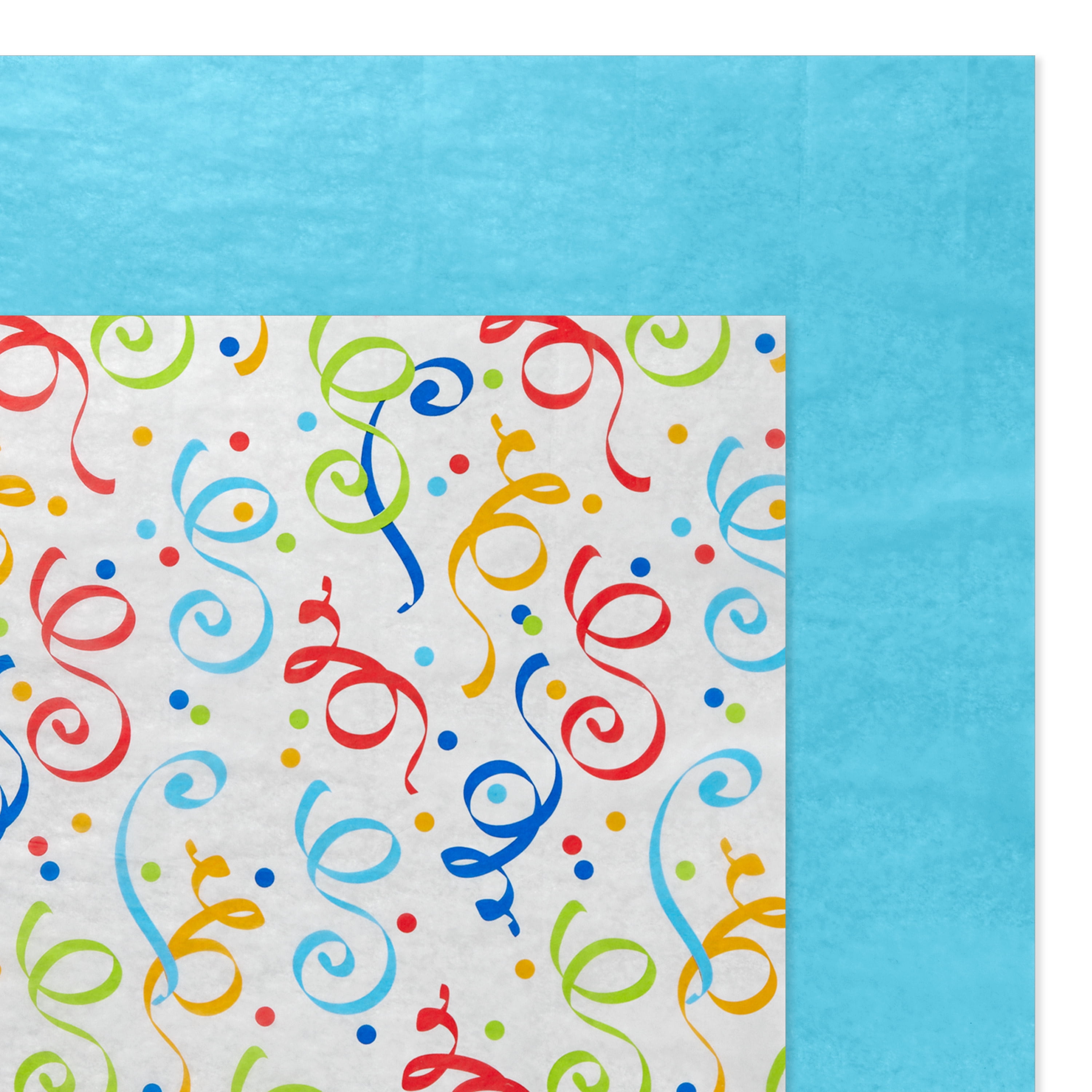 Hallmark 2-Pack Tissue Paper (Aqua and Colorful Streamers) 6 sheets