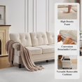 thumbnail image 5 of Beige Tufted Loveseat Sofa with Rolled Arms for Living Room and Bedroom, 5 of 6