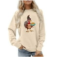 thumbnail image 4 of WFJCJPAF 2025 New Thanksgiving Tops for Women Plus Size ,Womens Casual Printed Round Neck Long Sleeved Top Loose Sweatshirts,Thanksgiving Tops for Women - Khaki L, 4 of 4