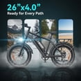 thumbnail image 4 of HiKeep 26” Fat Tire Electric Bike for Adults, 750W 1500W Peak Motor, 48V 15.6Ah UL2849 Certified Battery, 30MPH Off-Road E-Mountain Bike, Shimano 7-Speed, Black, 4 of 8