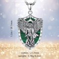 thumbnail image 4 of EUDORA 925 Sterling Silver St Michael Necklace for Women Men, Malachite Archangel Saint Michael Shield Protection Pendant, Talisman Amuletos de Proteccion Amulet Jewelry Gift for Mom Dad, 24" Chain, 4 of 9