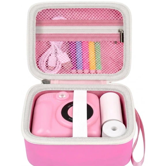 Kids Instant Print Camera Case Compatible with ESOXOFFORE for Dylanto for DUDUDRAGON for GKTZ for ETIKEZ for Dafotil for Careenoah for Aasonida Digital Video Prints Paper Bag (Box Only) Bright Pink