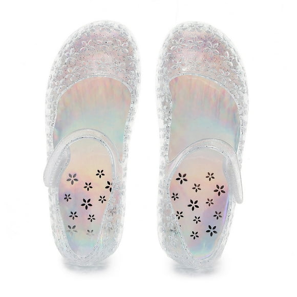 PMVFHDE Girls Slippers Princess Shoes Girls Sandals Jelly Mary Jane Dance Party Cosplay Shoes For Kids Toddler Girl Clothes White,28