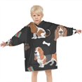 thumbnail image 3 of Basset Hounds with Bones and Presents Blanket Hoodies for Kids 6-13YR Oversize Wearable Blanket Hoodies for Boys Girls Teens, 3 of 7