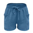 thumbnail image 5 of YUDTA Summer Women's Linen Shorts Elastic Waist Casual Comfy Lightweight Breathable Relaxed Fit Cropped Shorts Pocket, 5 of 7