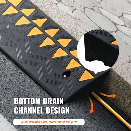 3.7" Rubber Curb Ramp, 10"W x 39.4"L Heavy Duty Sidewalk Ramp for Driveway, Forklifts, Trucks, Wheelchairs, Cars & Bikes, 15T Capacity