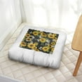 thumbnail image 2 of Artistic Sunflower Floor Pillow&nbsp;– Large 22 Inch Square Cushion, Rustic Farmhouse Print, Cozy for Fireplace Seating, 2 of 5
