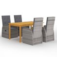 thumbnail image 1 of vidaXL 5 Piece Garden Dining Set Grey, 1 of 12
