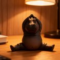 thumbnail image 3 of Yoga Master Hippo Statue, Resin Decor, Desk Accessory, Meditation Space Ornament, Whimsical Gift, Home Office Decoration, Positive Message Sculpture, 1.97", 3 of 9
