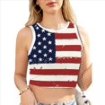 thumbnail image 2 of Camiseta Sin Mangas Corta con la Bandera Estadounidense de EE. UU. para Mujer, Ideal para Cosplay, con el 4 de Julio. B298-1002 L, 2 of 5