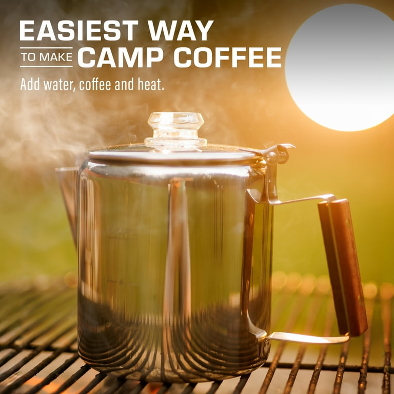 COLETTI Bozeman Coffee Percolator - Camping Coffee Pot Percolator Coffee Pot for Campfire or Stove Top Coffee Making 6 Cup