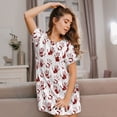 thumbnail image 3 of Balery Red Bloody Scary Hands2 Camisón de manga corta con cuello redondo para mujer, cómodo y elegante., 3 of 6